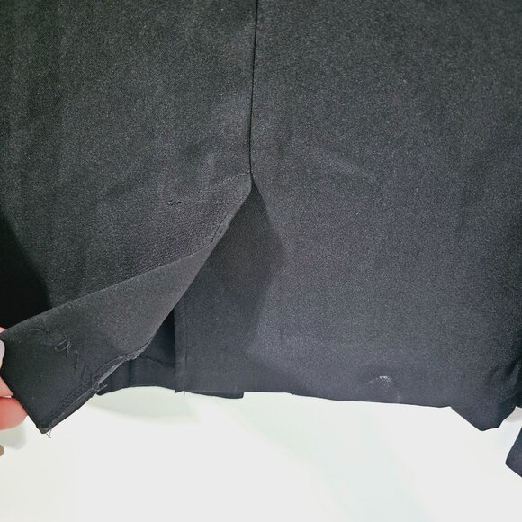 Vintage Black‎ Faux Suede Blazer White Collar Womens Size 13/14《905》A - Picture 4 of 6